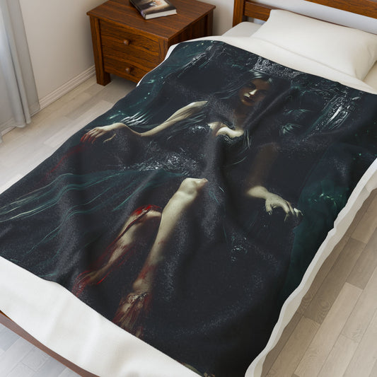 The Crimson Empress Velveteen Plush Blanket