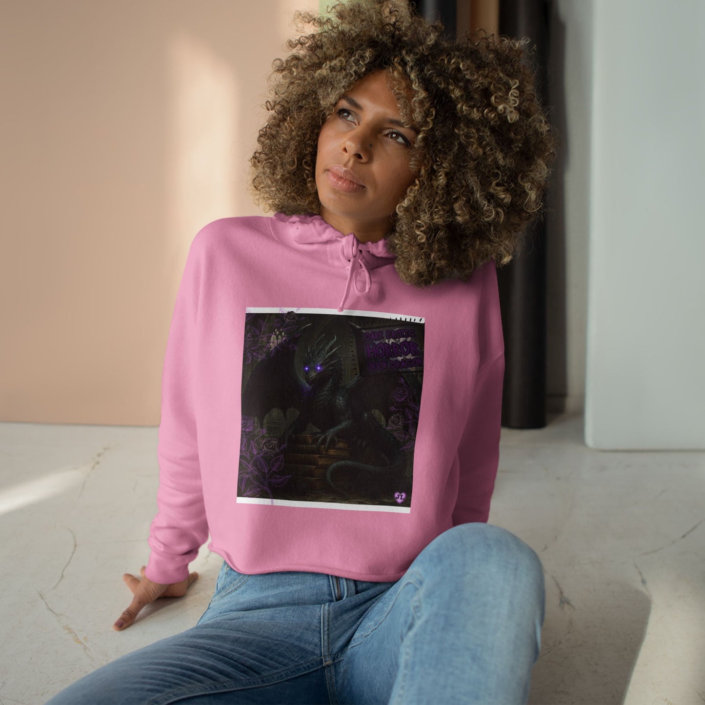 Book Dragon Cropped Hoodie