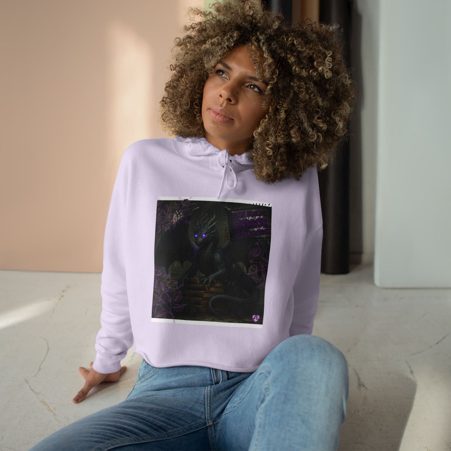 Book Dragon Cropped Hoodie