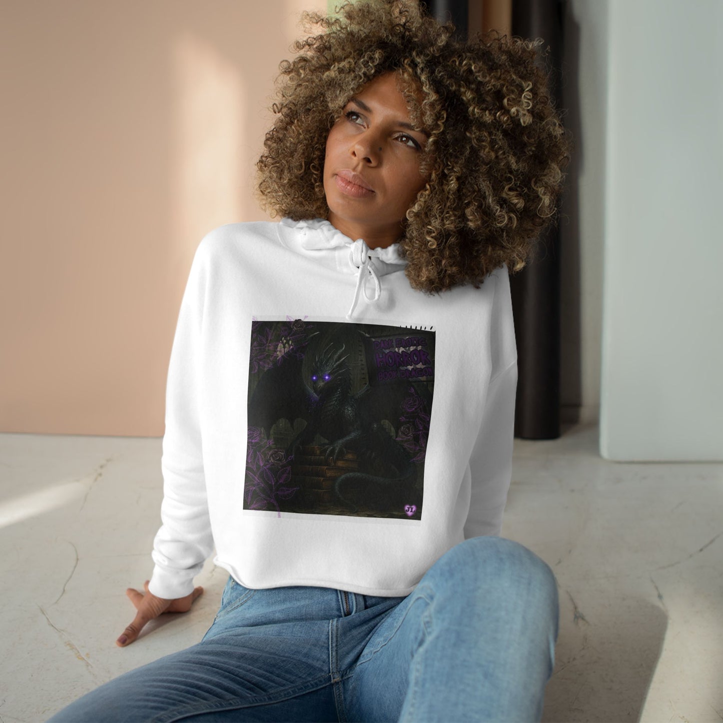 Book Dragon Cropped Hoodie